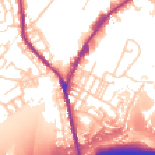 Daytime road noise heatmap for OL11 2QG
