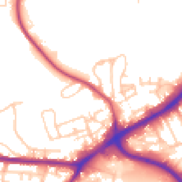 Daytime road noise heatmap for OL11 4QL