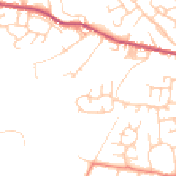 Daytime road noise heatmap for OL11 5NS