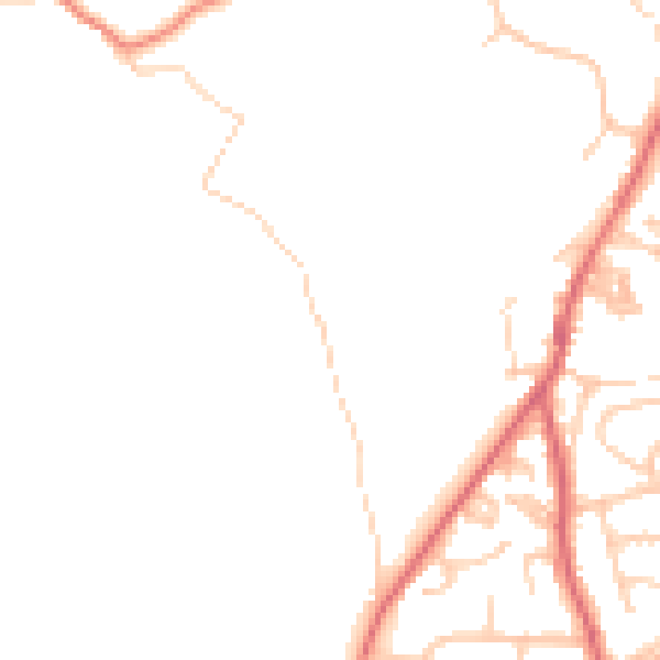 Daytime road noise heatmap for OL11 5UU