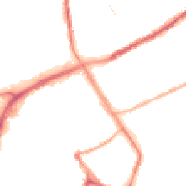 Night-time road noise heatmap for OL16 1AU
