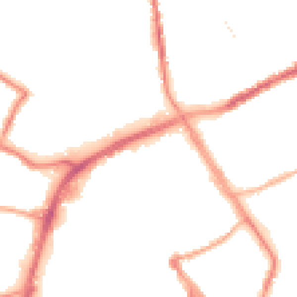Night-time road noise heatmap for OL16 1AY
