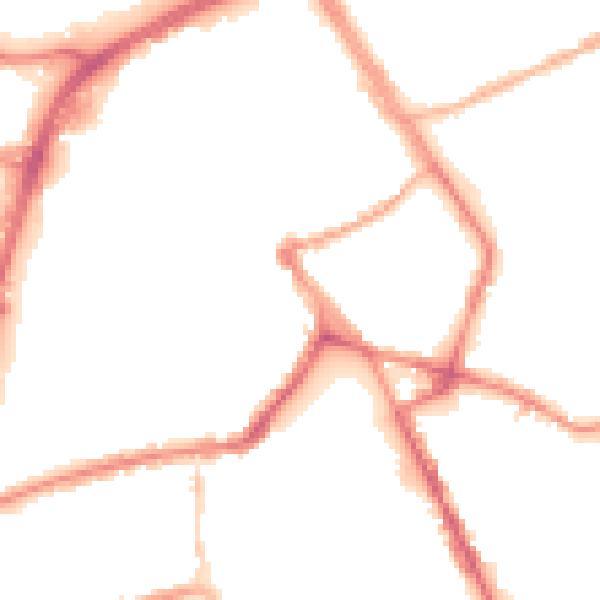 Night-time road noise heatmap for OL16 1BD