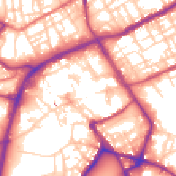 Daytime road noise heatmap for OL16 1BE
