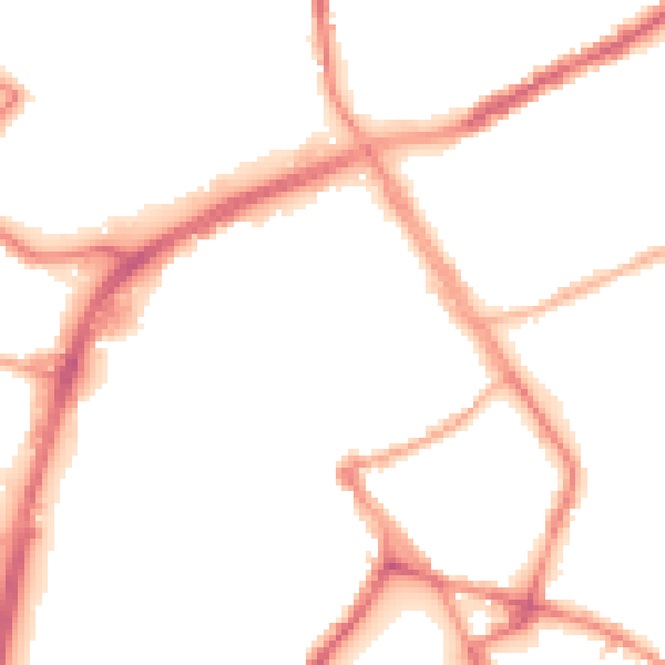 Night-time road noise heatmap for OL16 1BE