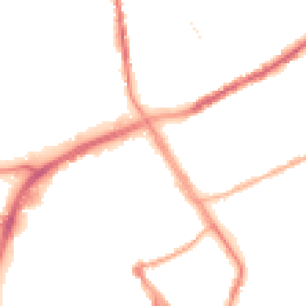 Night-time road noise heatmap for OL16 1BG