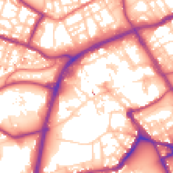 Daytime road noise heatmap for OL16 1BH