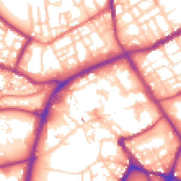 Daytime road noise heatmap for OL16 1BT