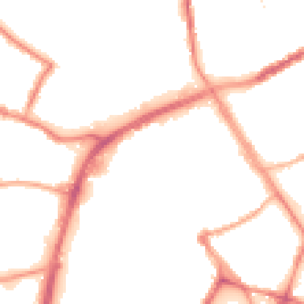 Night-time road noise heatmap for OL16 1BT