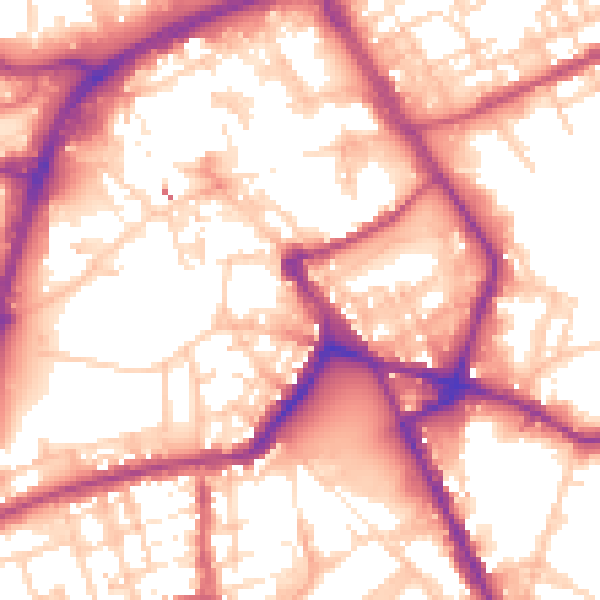 Daytime road noise heatmap for OL16 1DA