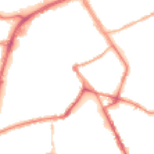 Night-time road noise heatmap for OL16 1DA