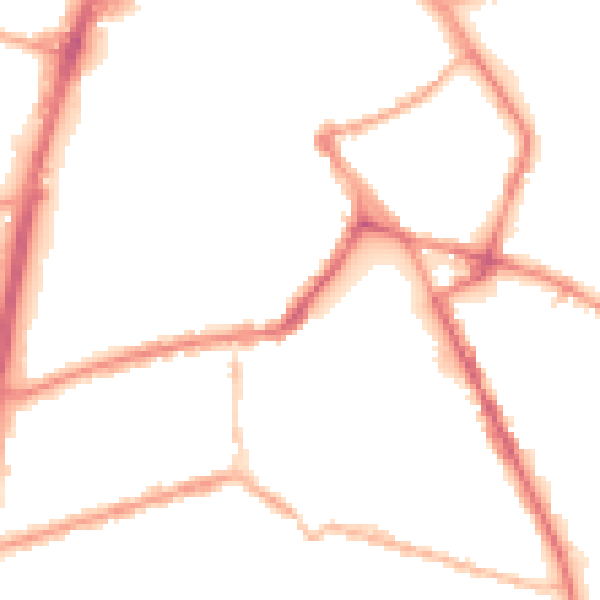 Night-time road noise heatmap for OL16 1DE