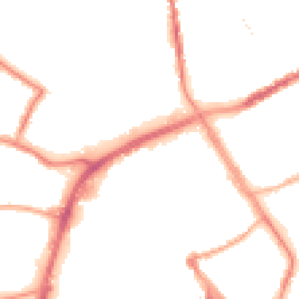 Night-time road noise heatmap for OL16 1DG