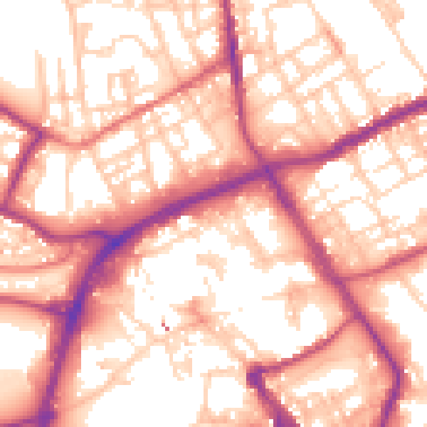 Daytime road noise heatmap for OL16 1DL