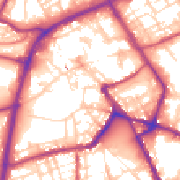 Daytime road noise heatmap for OL16 1DN