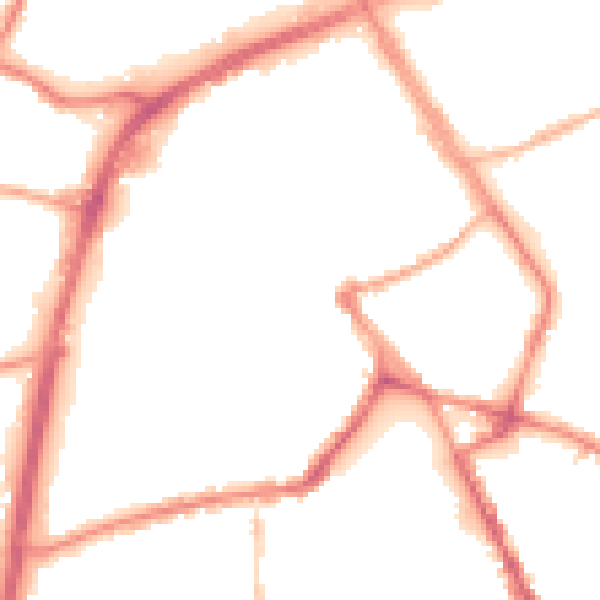 Night-time road noise heatmap for OL16 1DN
