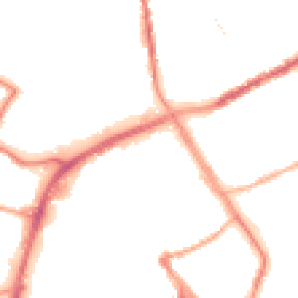Night-time road noise heatmap for OL16 1DP