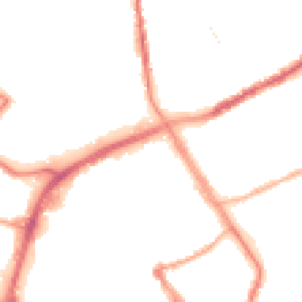 Night-time road noise heatmap for OL16 1DR