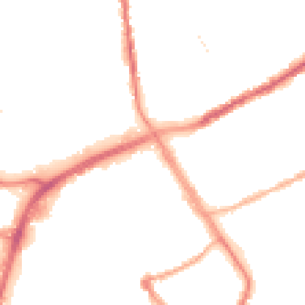 Night-time road noise heatmap for OL16 1DS