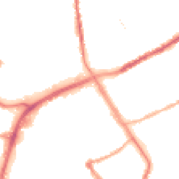 Night-time road noise heatmap for OL16 1DT