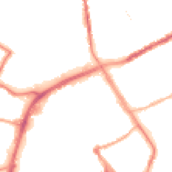 Night-time road noise heatmap for OL16 1DW