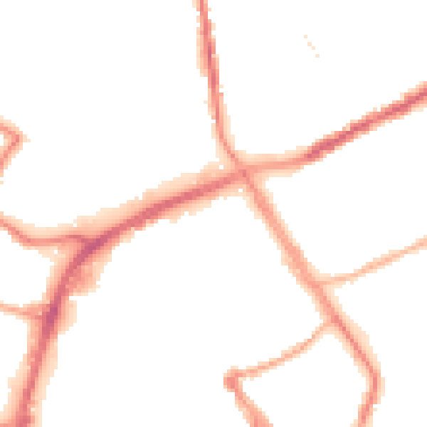 Night-time road noise heatmap for OL16 1DY