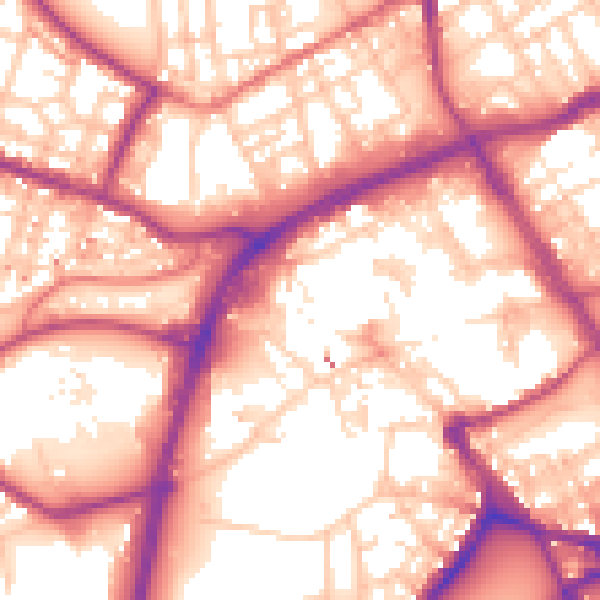 Daytime road noise heatmap for OL16 1EA