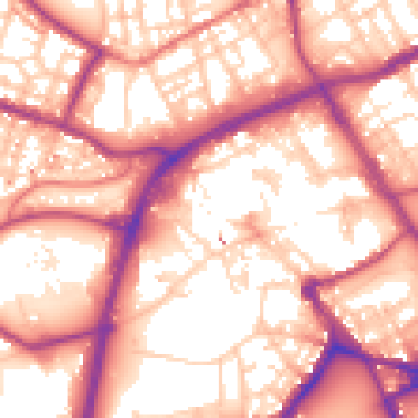 Daytime road noise heatmap for OL16 1ED