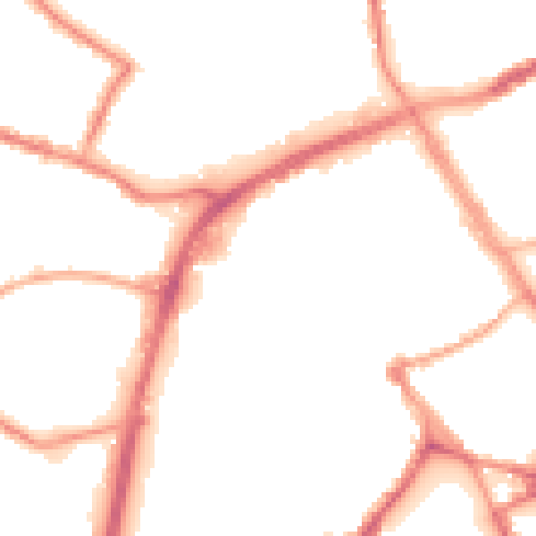 Night-time road noise heatmap for OL16 1ED