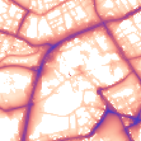 Daytime road noise heatmap for OL16 1EP