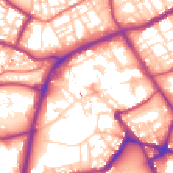 Daytime road noise heatmap for OL16 1ES