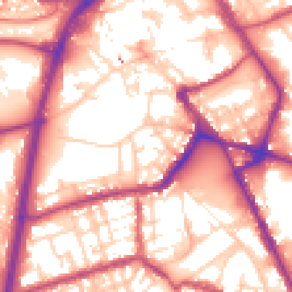 Daytime road noise heatmap for OL16 1FB
