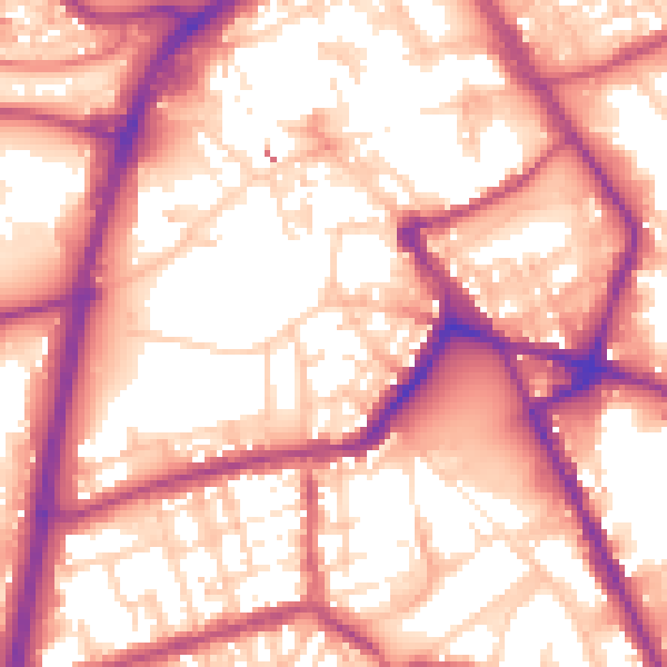 Daytime road noise heatmap for OL16 1FD