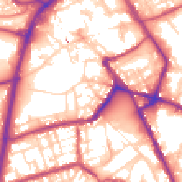 Daytime road noise heatmap for OL16 1FE
