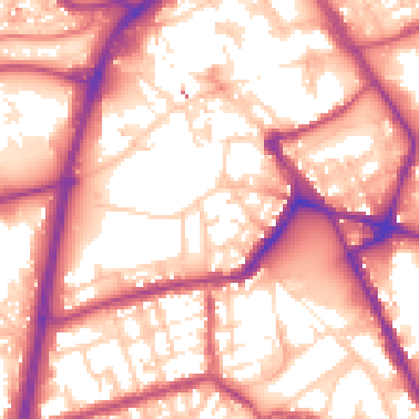 Daytime road noise heatmap for OL16 1FF