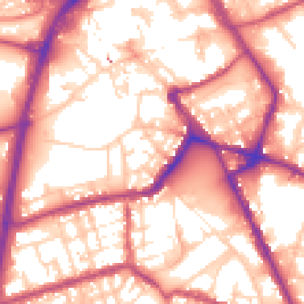 Daytime road noise heatmap for OL16 1FG