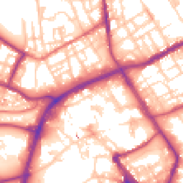 Daytime road noise heatmap for OL16 1GA