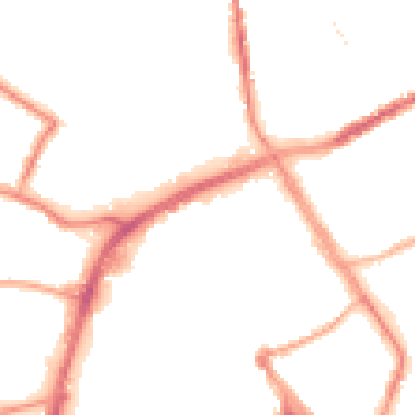 Night-time road noise heatmap for OL16 1GA