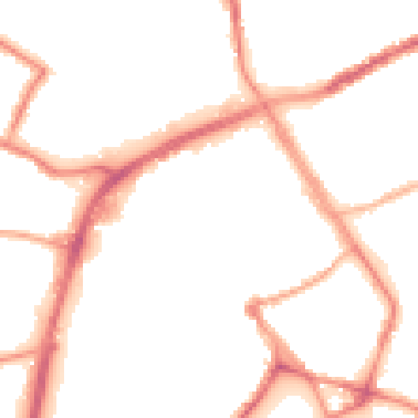 Night-time road noise heatmap for OL16 1JA