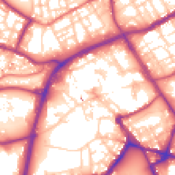 Daytime road noise heatmap for OL16 1JG