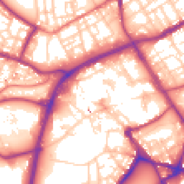 Daytime road noise heatmap for OL16 1JN