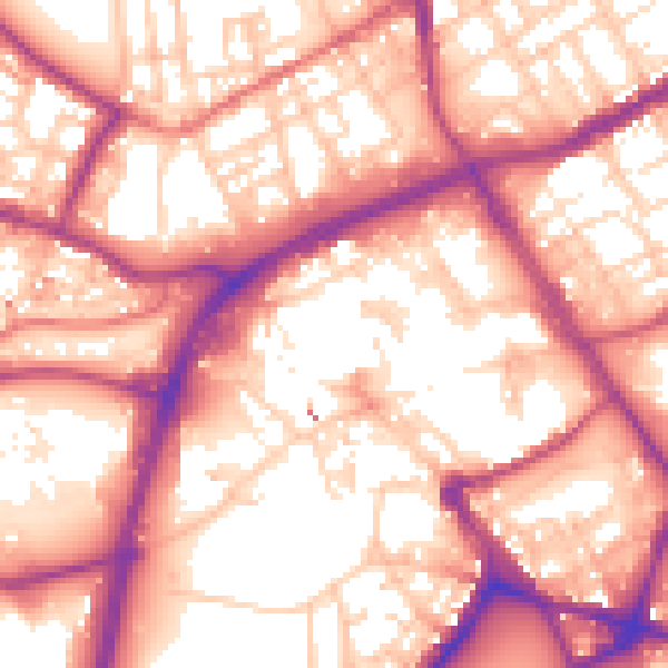 Daytime road noise heatmap for OL16 1JW