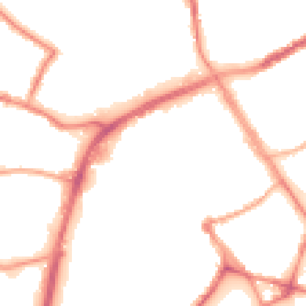 Night-time road noise heatmap for OL16 1JW