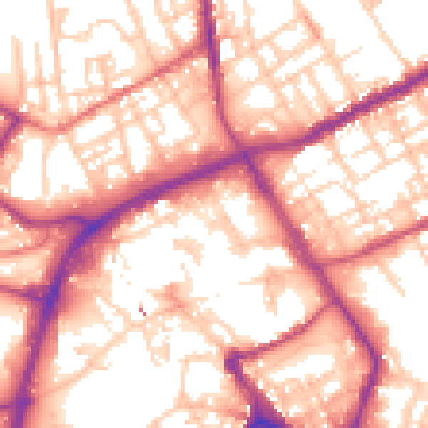 Daytime road noise heatmap for OL16 1JY