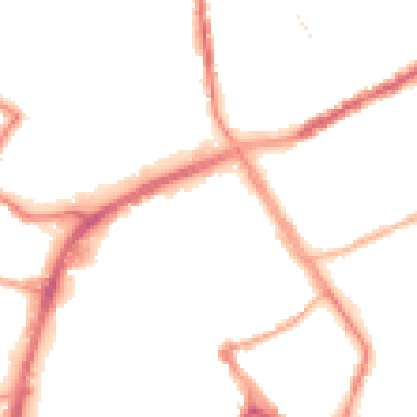 Night-time road noise heatmap for OL16 1JY
