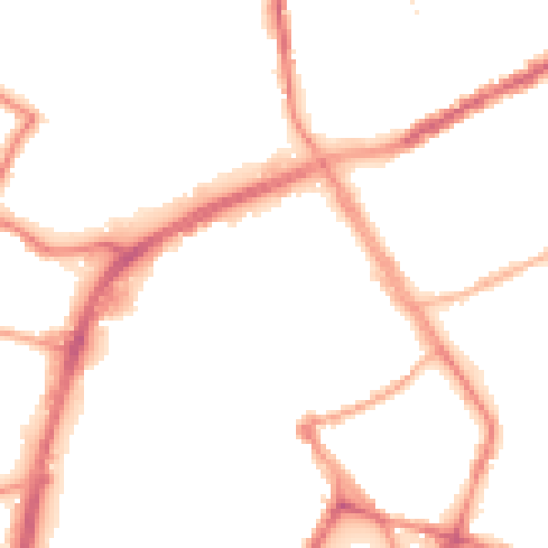 Night-time road noise heatmap for OL16 1JZ