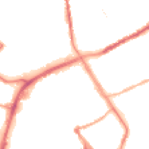 Night-time road noise heatmap for OL16 1LA