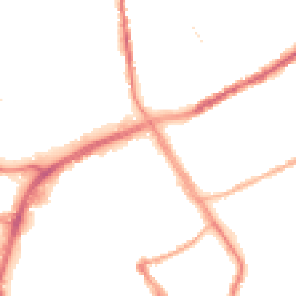 Night-time road noise heatmap for OL16 1LD