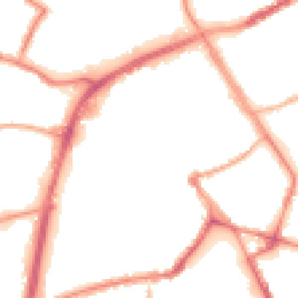 Night-time road noise heatmap for OL16 1LR