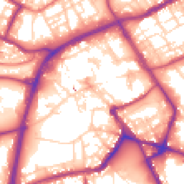 Daytime road noise heatmap for OL16 1LU